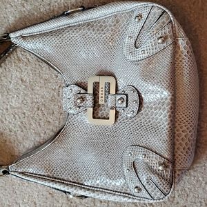 Guess purse - faux snakeskin, taupe 13 wide 9 deep